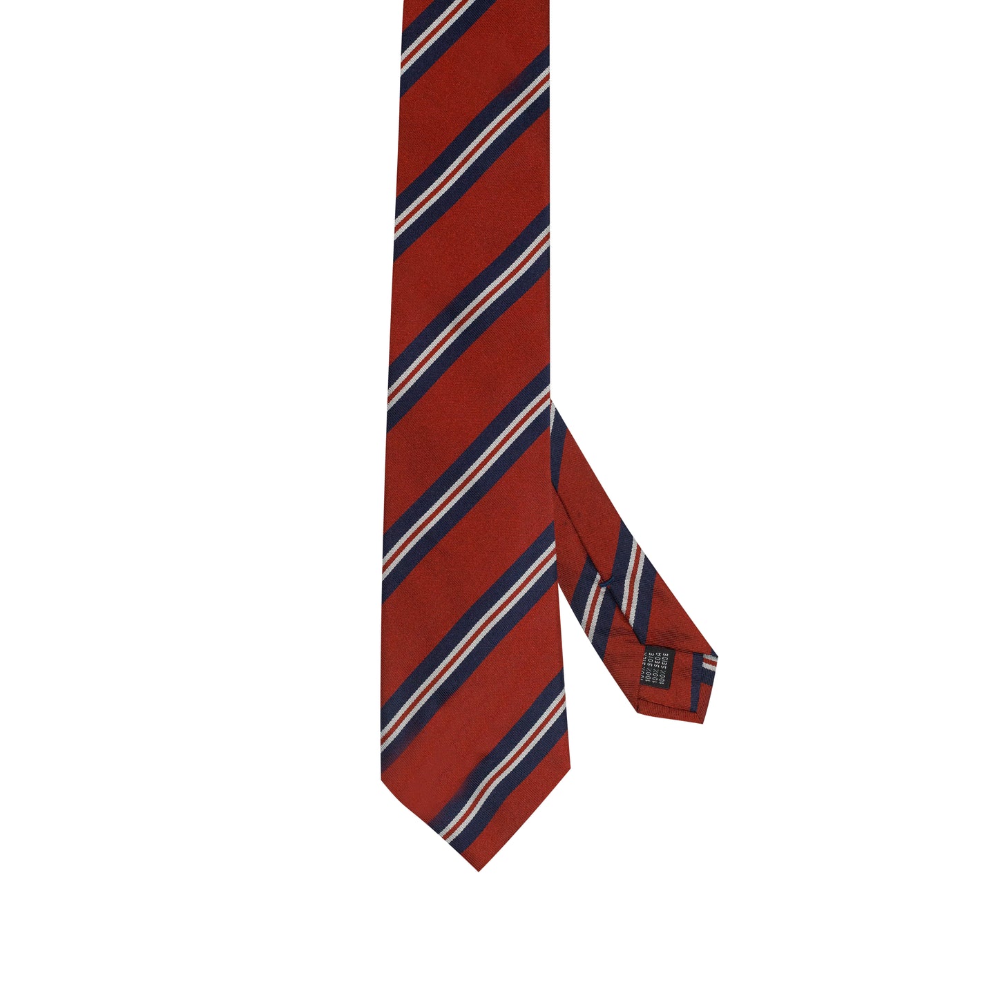 Cravatta rossa e blu in seta italiana al 100% con righe reggimentali
