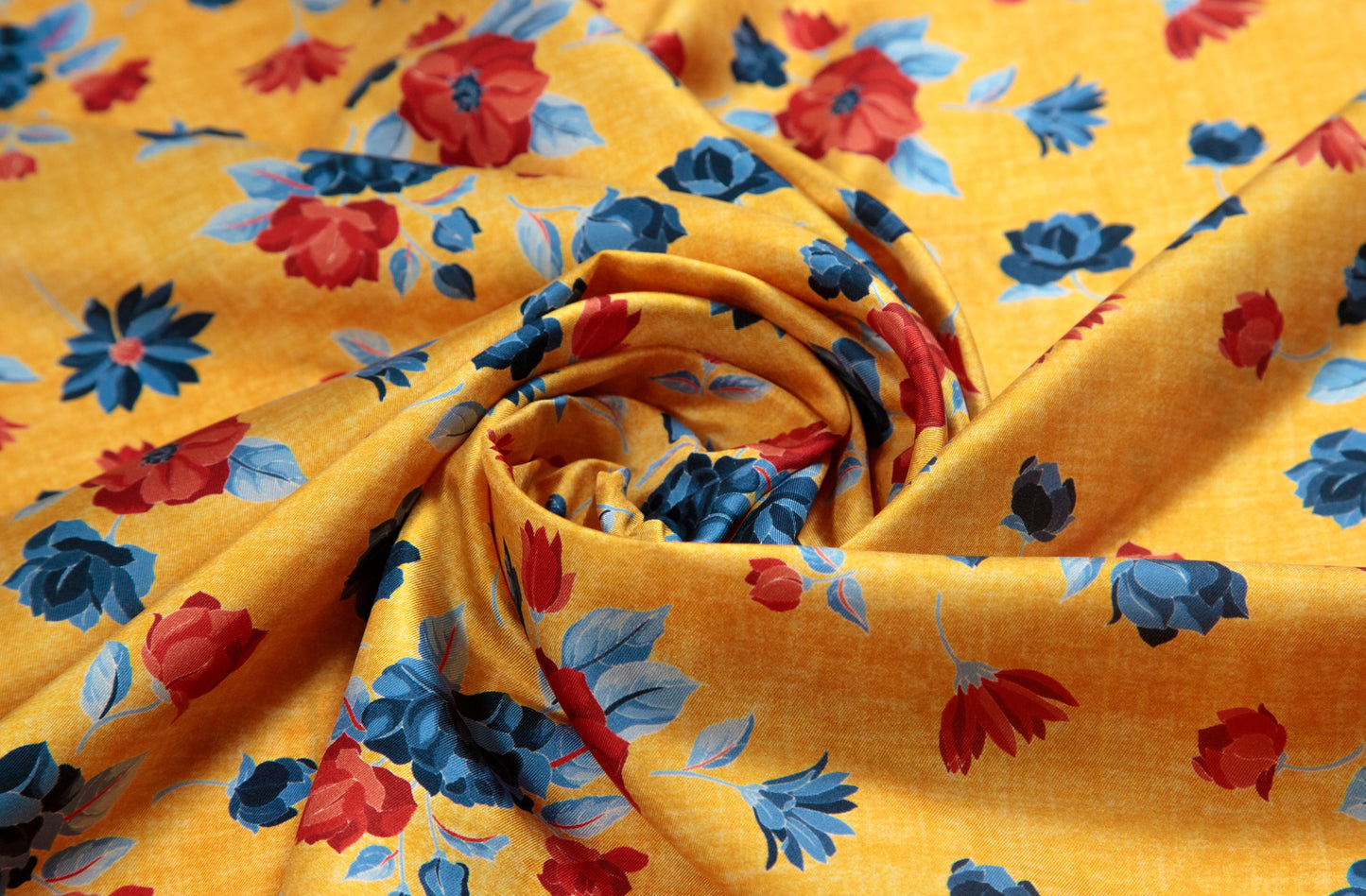 Yellow Romantic Bouquet Silk Scarf