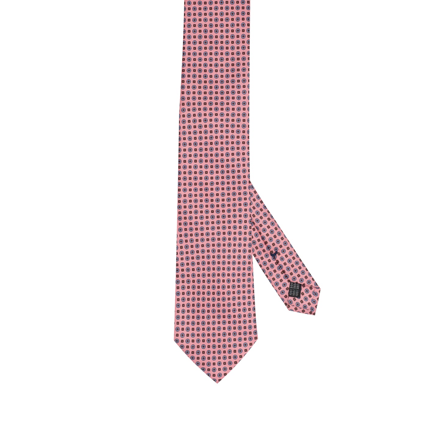 Cravatta in seta italiana al 100% rosa cipria con motivo micro floreale
