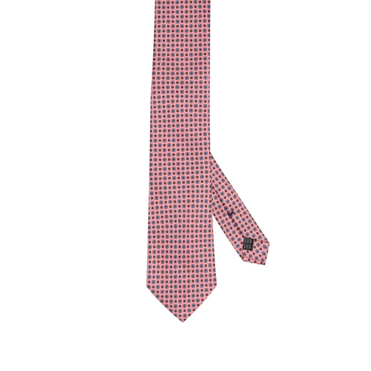 Cravatta in seta italiana al 100% rosa cipria con motivo micro floreale