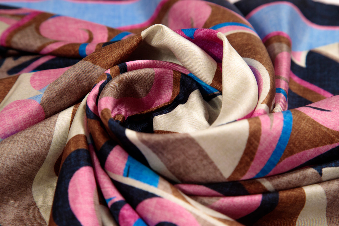 Blue and Pink Byzantium Mosaic Silk Scarf
