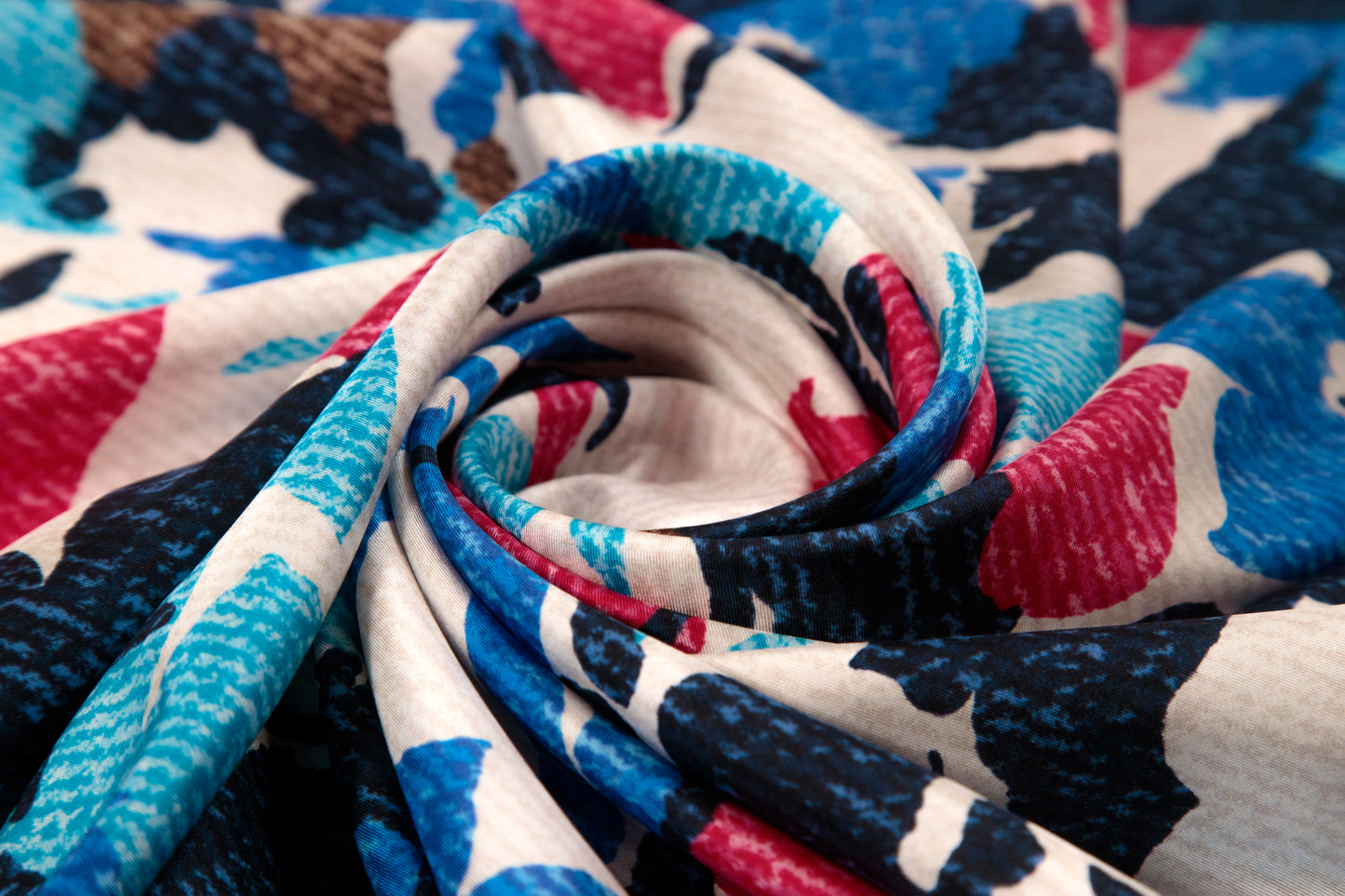 Blue Floral Impressions Silk Scarf