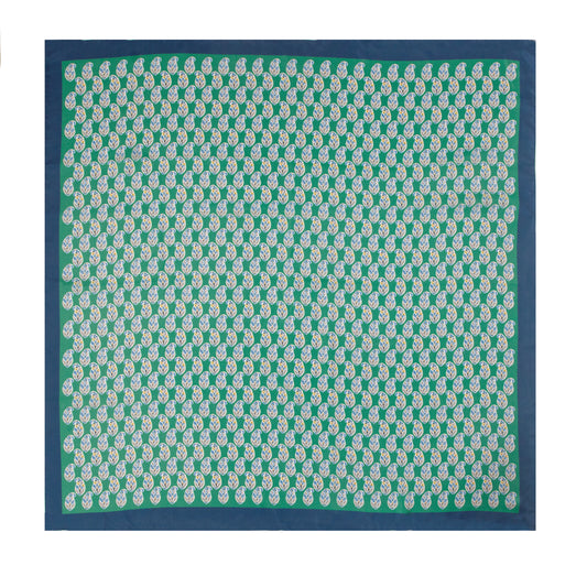 Green Micro-Drop Silk Scarf