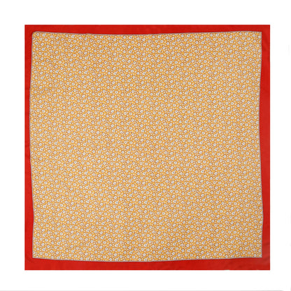 Ochre Micro-Flowers Silk Scarf