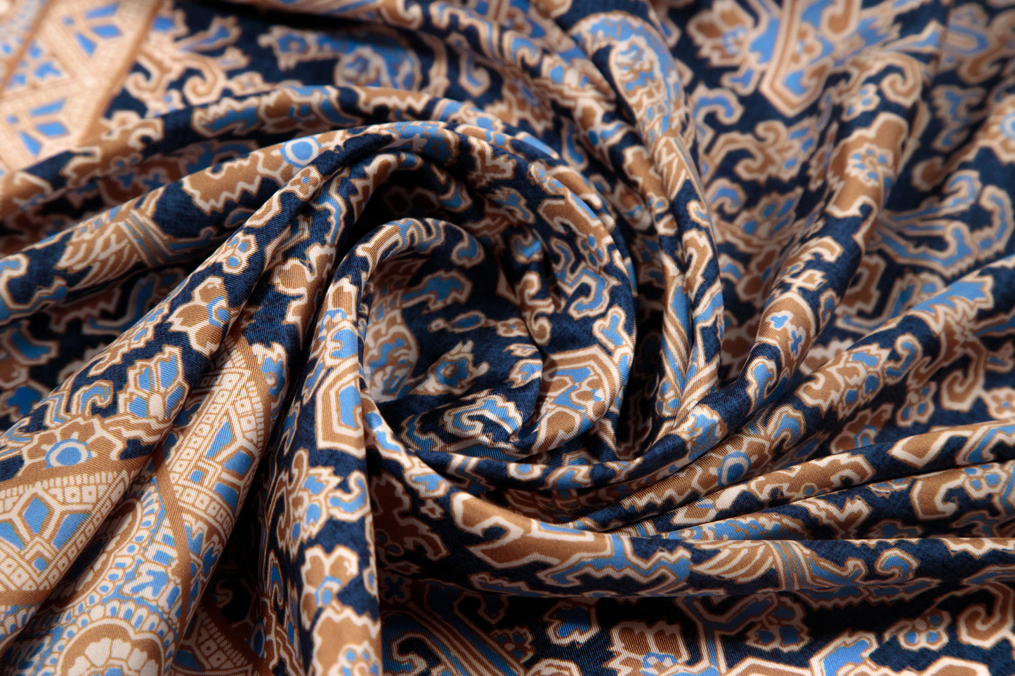 Sapphire Baroque Interlace Silk Scarf