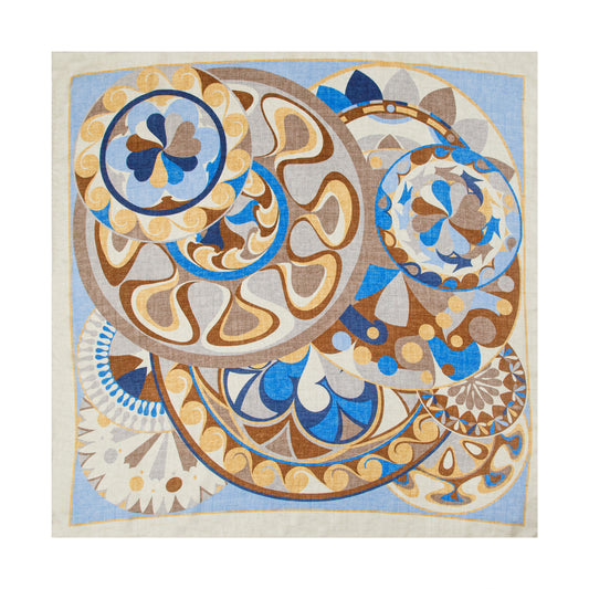 Beige Byzantium Mosaic Silk Scarf