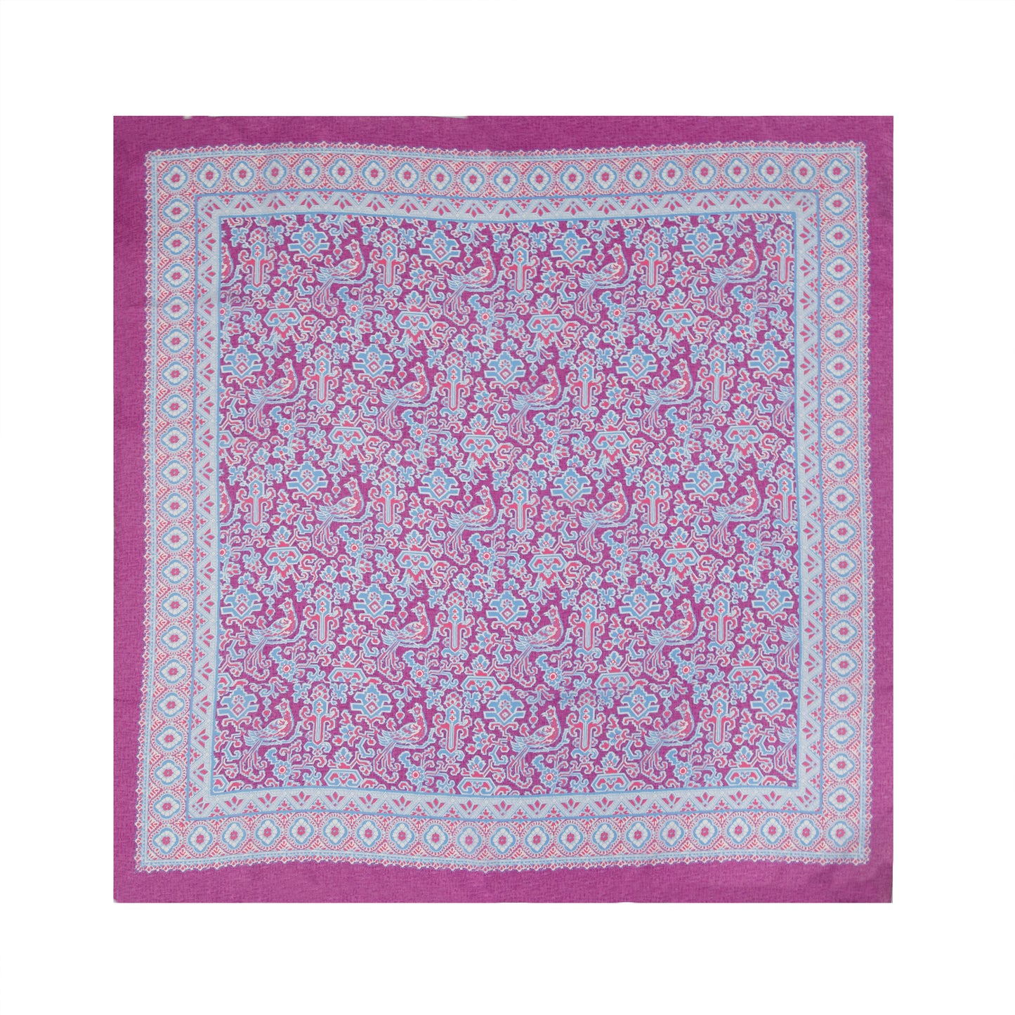 Purple Baroque Interlace Silk Scarf