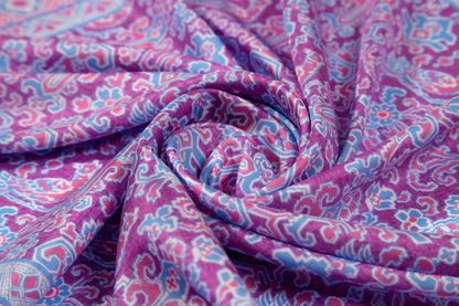 Purple Baroque Interlace Silk Scarf