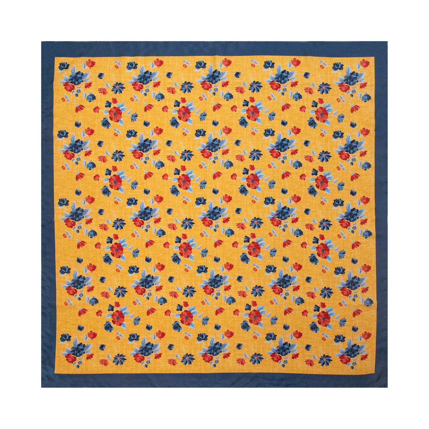 Yellow Romantic Bouquet Silk Scarf