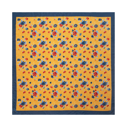 Yellow Romantic Bouquet Silk Scarf
