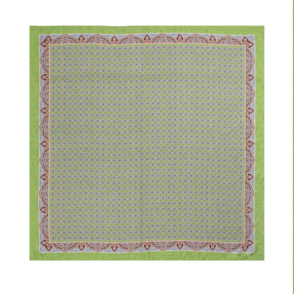 Green Micro-Mosaic Silk Scarf